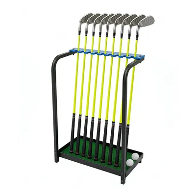 Zdjęcie produktu dla Stojak na kije golfowe, stojak ekspozycyjny na kije golfowe, 9-komorowy stojak na kije golfowe i puttery