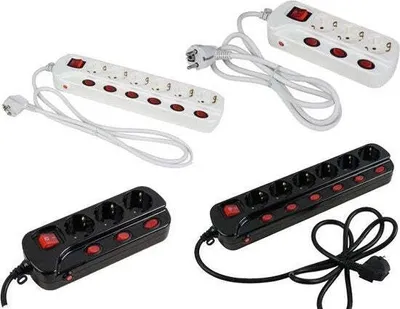 Produktbild von Heitronic 45190 Steckdose mit Schalter 3fach Weiß Geerdeter Stecker 1 Stück