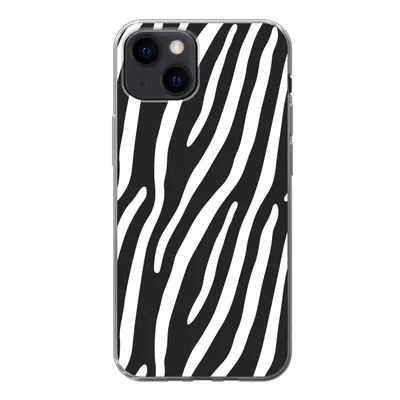 Produktbild von MuchoWow® Handyhülle Schutzhülle Hülle für iPhone 13 mini Tiere - Zebradruck - Schwarz Silikon Softcase Handy Hülle - Softcase