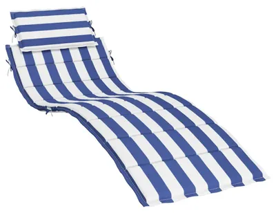 Produktbild von vidaXL Sonnenliegen-Auflage Blau&Weiß Gestreift Oxford-Gewebe