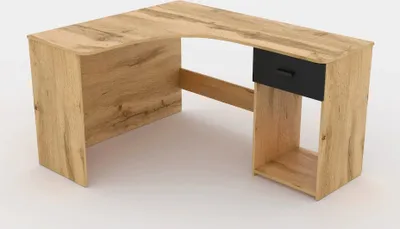 Zdjęcie produktu dla Biurko CORNER dąb wotan/czarne