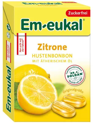 Obrázek produktu pro Em eukal Box Citronová kapka proti kašli Esenciální oleje bez cukru 50g