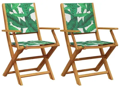 Image de Fauteuil de jardin pliable - Lot de 2 - Fauteuil de jardin - Chaises pliables - Chaises pour balcon - Chaises pour terrasse - Bois d'acacia