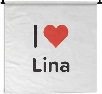 Produktbild von MuchoWow® Wandteppich Wandbehang Ich liebe - Lina - Mädchen 150x150 cm Tapisserie Dekoration Wandtuch - Wohnaccessoires - Modernes
