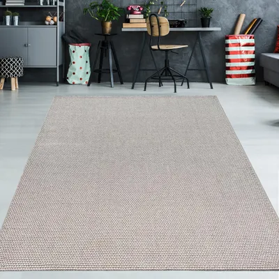 Image de Tapis de salon à poils bas au design moderne spécial en beige Taille - 160 x 220 cm