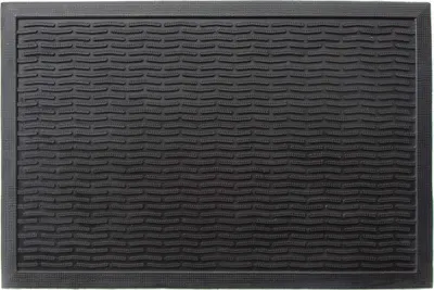 Türvorleger mit Noppen, Gummi, Schwarz, 60x40x0,6 cm