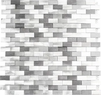 Produktbild von Aluminiummosaik grau/silber glänzend 30,1x30,4 cm