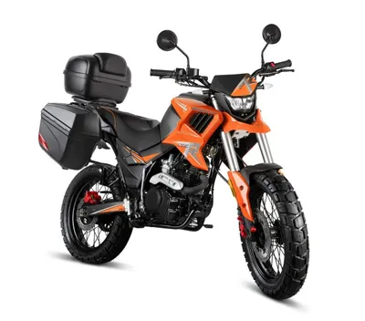 Produktbild von Motorrad Fighter 125 HR-S orange 90 km/h Euro 5 Schaltmoped 125ccm 4 Takt Leichtkraftrad Krad Kraftrad mit Topcase und Seitenkoffer