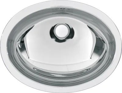 Immagine prodotto di KWC AR lavabo ovale, RONDO, acciaio inox, 512x159x392 mm, troppopieno, lucido