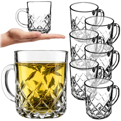 Obrázek produktu pro KADAX sklenice na čaj s uchem "Brescia", sklenice na džus, vhodné do myčky, 230 ml, sada 6 kusů