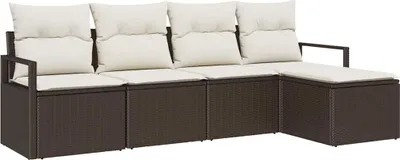 Image de Ensemble de Canapés 5 pcs Marron polyrotin