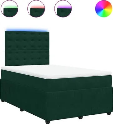 Produktbild von vidaXL Boxspringbett mit Matratze Dunkelgrün 120x200 cm Samt