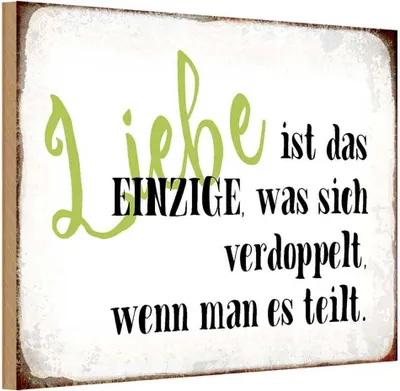 Produktbild von vianmo Holzschild 12x18 cm Liebe ist das einzige was sich Dekoration