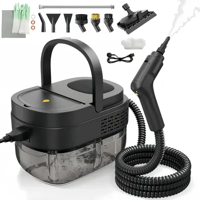 Produktbild von 2500W Dampfreiniger, 1600ML großer Tank, 3 einstellbare Dampf-menge, 3 Bar tragbarer Handdampfreiniger, 13 Zubehör-Dampfgarer für Zuhause Küche Aut