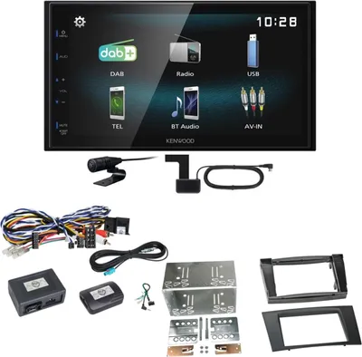 Produktbild von Kenwood DMX-125DAB Bluetooth MP3 USB DAB+ Einbauset für Mercedes W211 CLS W219