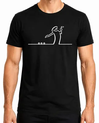 Produktbild von La Linea Strichmännchen Balum Comic Cartoon Osvaldo Cavandoli Herren T-Shirt, Schwarz, M