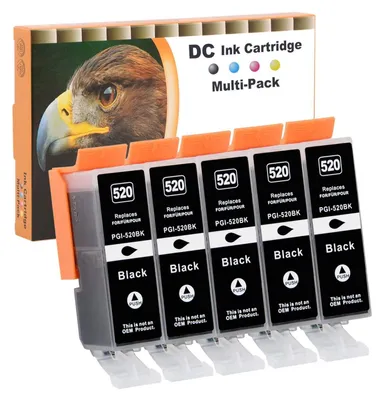 Produktbild von Kompatible Druckerpatronen für Canon PGI-520 CLI-521 - 5 Stück Schwarz