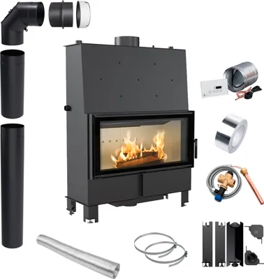 Produktbild von Wasserführender Kamin KRATKI LUCY 20 kW ∅200 Rohre & Montageset