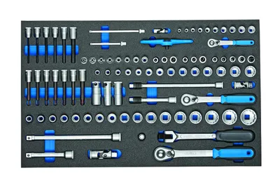 Produktbild von GEDORE 2005 CT4-U-20 Steckschlüssel-Satz 1/4"-3/8"-1/2" in Check-Tool-Modul, 91-teilig, 2016257