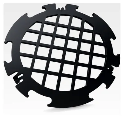 Produktbild von Grillrost & Grilleinsatz für Feuerplatte ⌀ 20cm Schwarz - Grillaufsatz für Feuertonne & Kugelgrill (rund) legierter Stahl mit Feuerloch (Zubehör) Grill Plancha 6mm Stärke
