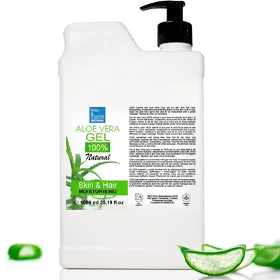 Obrázok produktu pre Aloe Vera gél 1000 ml, 100% prírodný, hydratačný, na tvár a telo, na každodenné použitie
