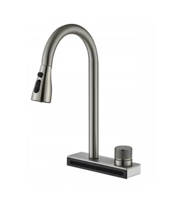 Produktbild von Wasserfall-Armatur mit ausziehbarem Kopf Grau