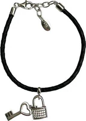 Produktbild von Esprit Armband 925er Sterling-Silber Leder Schwarz Silber 17cm ESBR91095A170