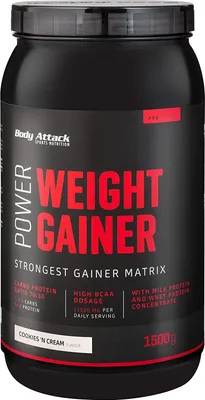 Produktbild von Body Attack Power Weight Gainer 1500g Cookies & Cream