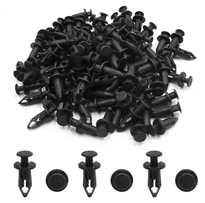 Productafbeelding van Kunststof Klemmen - Bevestigingsclips Clips - Auto Bekleding Repareren - Zelfuitbreidende Benen - 100 stuks - Zwart