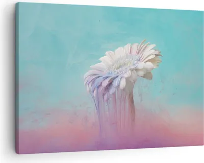 Produktbild von Bild auf Leinwand - Leinwandbild - Einteilig - Modern Grafik Blume - 70x50cm - Wand Bild - Wanddeko - Wandbilder - Leinwanddruck - Bilder - Wanddekoration - Leinwand bilder - Wandbild - AA70x50-4534