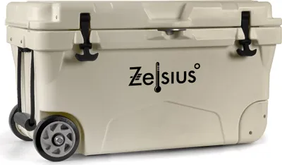 Produktbild von Zelsius chladicí box béžový 50 litrů s kolečky | Mobilní chladicí box pro kempování v autě na dovolené na rybách