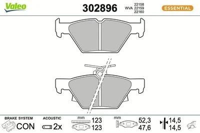 Produktbild von VALEO Bremsbeläge Satz Hinten für SUBARU XV (GT) 302896