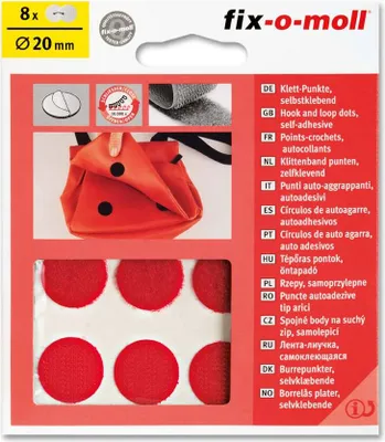 Produktbild von Klettpunkte fix-o-moll 20mm rot