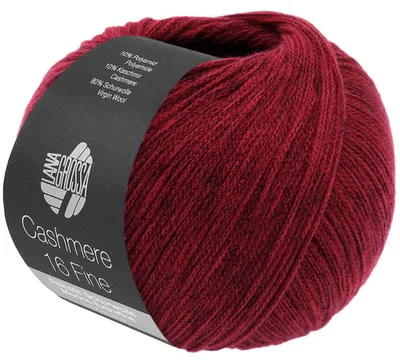 Produktbild von Lana Grossa CASHMERE 16 FINE Wolle 50 g 320 m Merino Kaschmir Strickgarn Farbe 057 - Weinrot