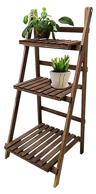 Produktbild von Klappbare Pflanztreppe aus Holz mit 3 Ebenen 45,5 x 40,5 x 99,5 cm