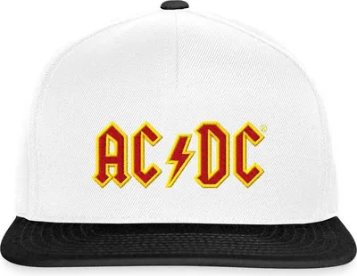 Produktbild von Spreadshirt AC/DC In Rot Und Gelb Stick Snapback Cap, One size, Weiß/Schwarz