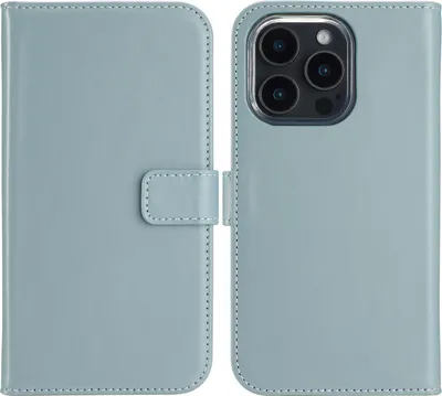 Produktbild von Selencia Echtleder Klapphülle iPhone 16 Pro - Air Blue