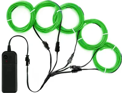 Produktbild von 5*1m EL Kabel Neon Lichtschnur Leuchtschnur LED Licht Glühen Leuchtdraht Halloween Grün