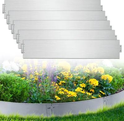 Obrázek produktu pro Jayseuw lemování trávníku kovové lemování záhonů lemování sečení palisádové lemování záhonů 100x15cm 30m