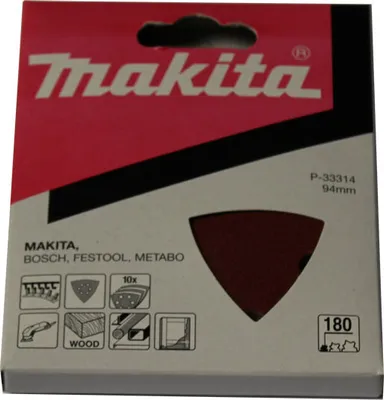Produktbild von Makita P-33314 Deltoid Schleifpapier Klett 6-Loch Hq 94 Mm K180 (10 Stk.)