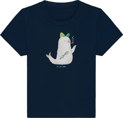 Produktbild von Mr. & Mrs. Panda  T-Shirt Robbe Sherlock 24. - 36. Monat - French Navy - Geschenk, Kinder Oberteil, Lustige Sprüche, Baby Shirt, Babyshirt