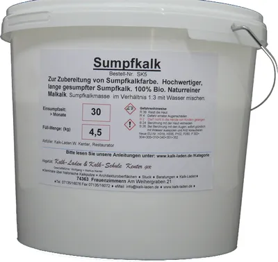Produktbild von Sumpfkalk/Kalkfarbe/Streichkalk, Schimmelwidrig, rein natürlich. 4,5 kg für zirka 64 m²