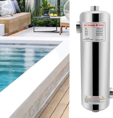 Image de Échangeur de chaleur pour piscines, puissance 60 kW, construction en acier inoxydable SS304, débit d'eau élevé