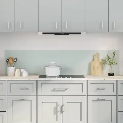 Produktbild von "Schlussverkauf" Küchenrückwand 2 Stück - Hitzebeständig - Weiß 90x40 cm Gehärtetes Glas C15578