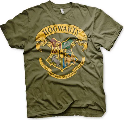 Produktbild von Harry Potter - Hogwarts Crest T-Shirt - Large - Olive