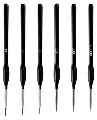 Produktbild von 6-teiliges Set feiner Detailpinsel für Künstler, Malen nach Zahlen, Miniaturpinsel für Acryl, Aquarell und Öl