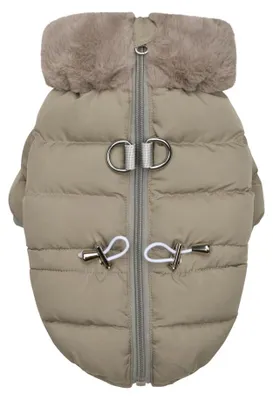 Zdjęcie produktu dla Sweter pikowany z efektem marshmallow, kurtka dla psa, kolor khaki, rozmiar XXL