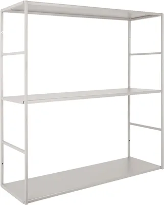 A three-tiered shelf unit against a white background.