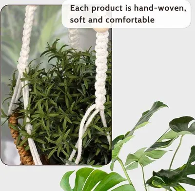 Produktbild von Pflanzenhänger 72cm Macramé Kotton Seil Boho Deko