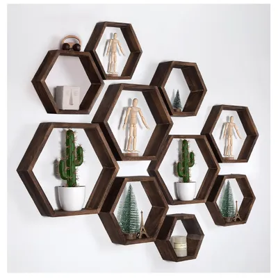 Image de Étagères hexagonales pour décoration murale